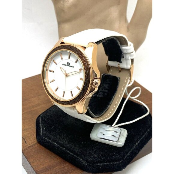 Oceanaut Women\'s Watch OC1413 Quartz Rose Gold White Dial Leather Band 40mm main image 10